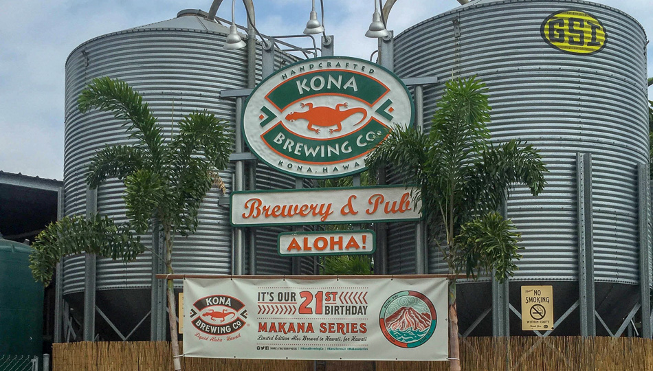 Kona Brewing Company Sign in front of their Kona Pub